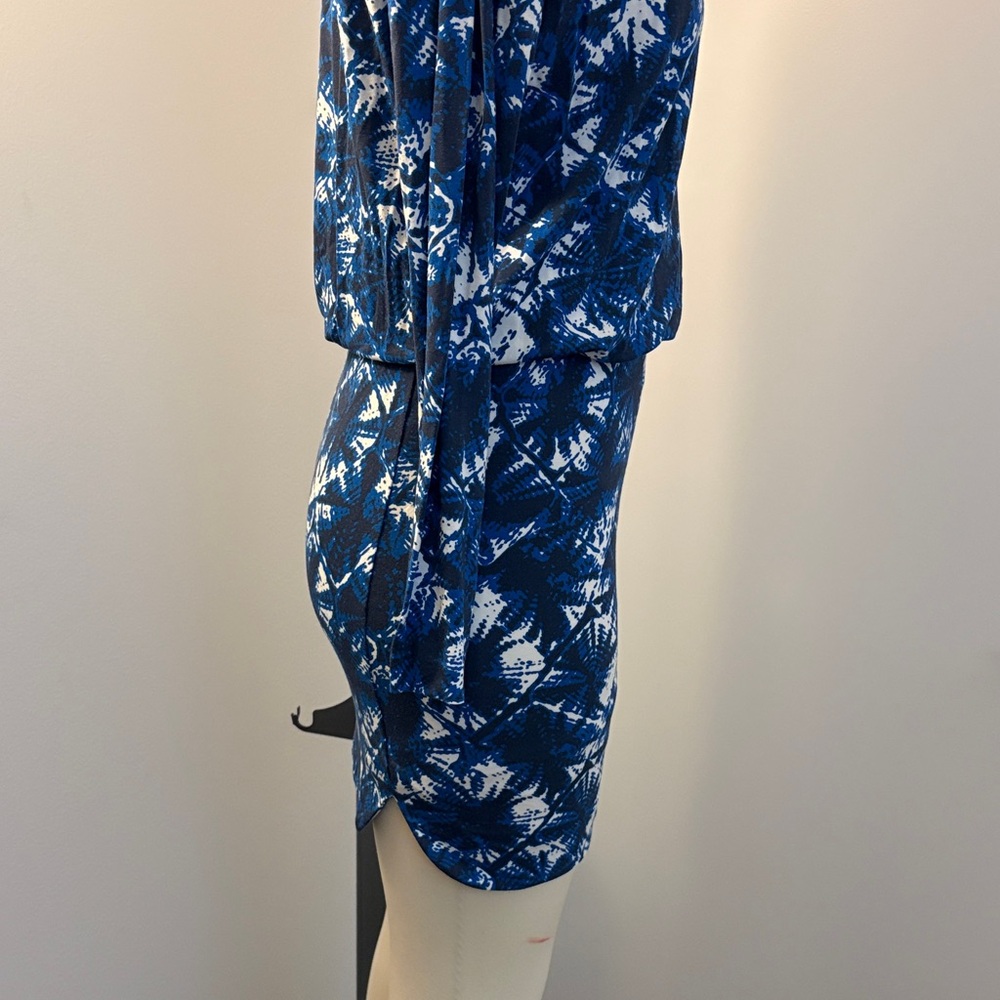 Blue Patterned Mini Dress - Picture 6 of 10